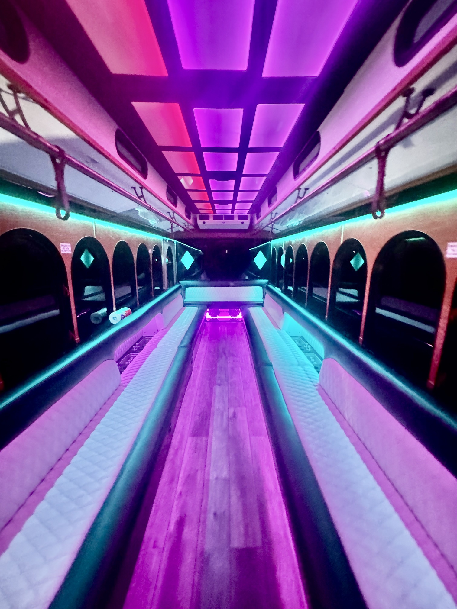 Trolley Limo Interior — 30 Passengers